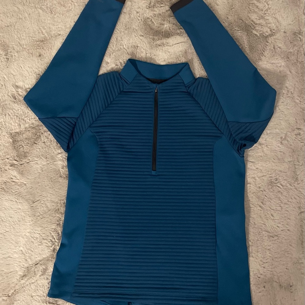 Blue Long Sleeve Quarter-Zip Top